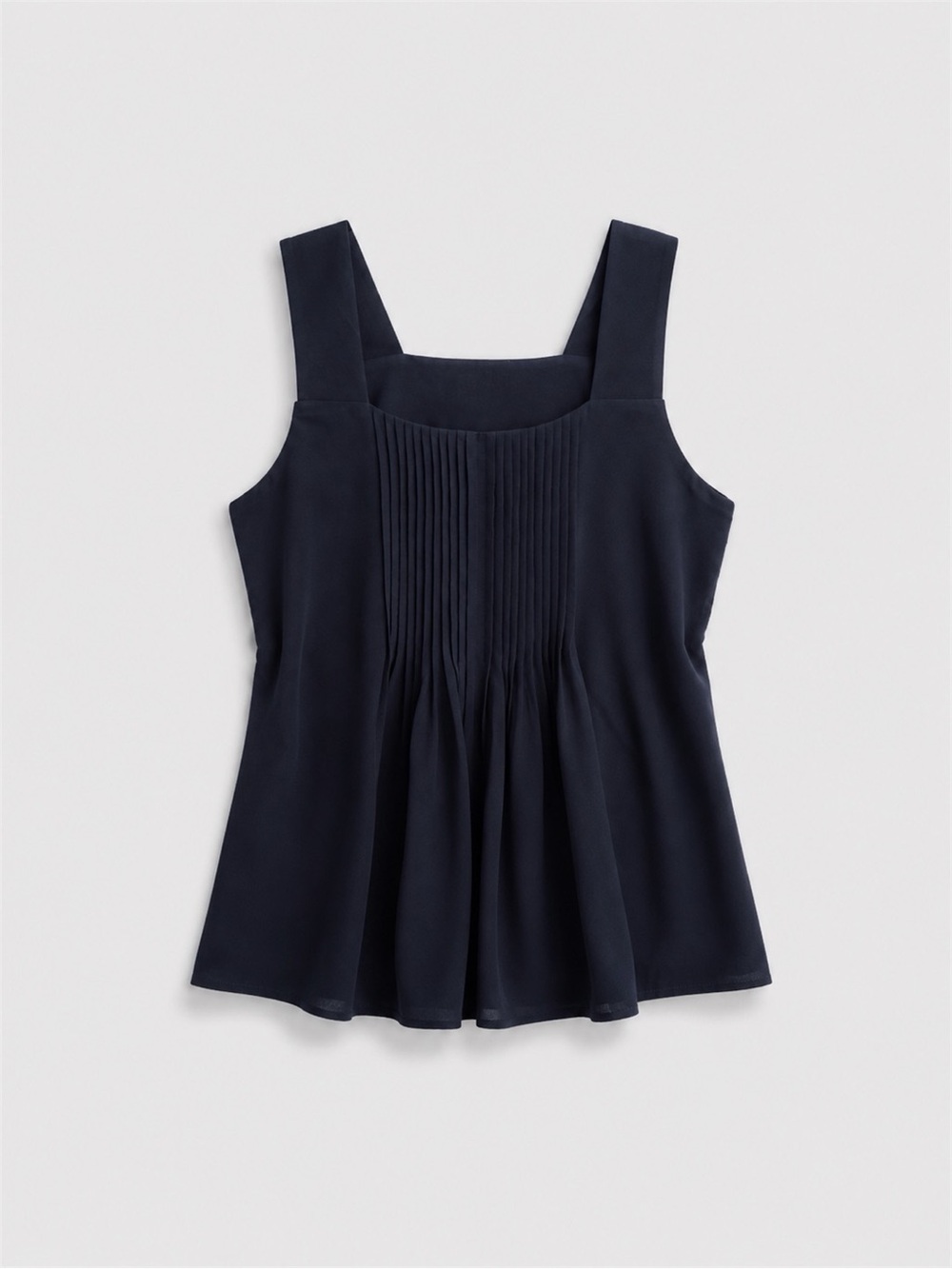 REMOOD Navy Pleated Top